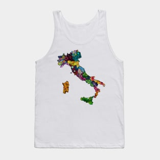 Spirograph Patterned Italy Regions Map Tank Top